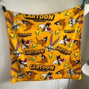 Looney Tunes Cartoon Junction Bugs Bunny Fleece Blanket Warner Bros Yellow